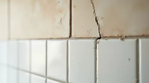Szczelina między płytkami a sufitem